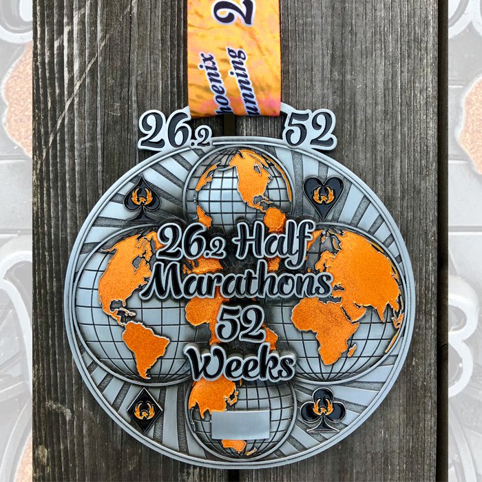 Global Marathon Challenges : 26 Half Marathons in 52 Weeks<br>Medal & Certificate