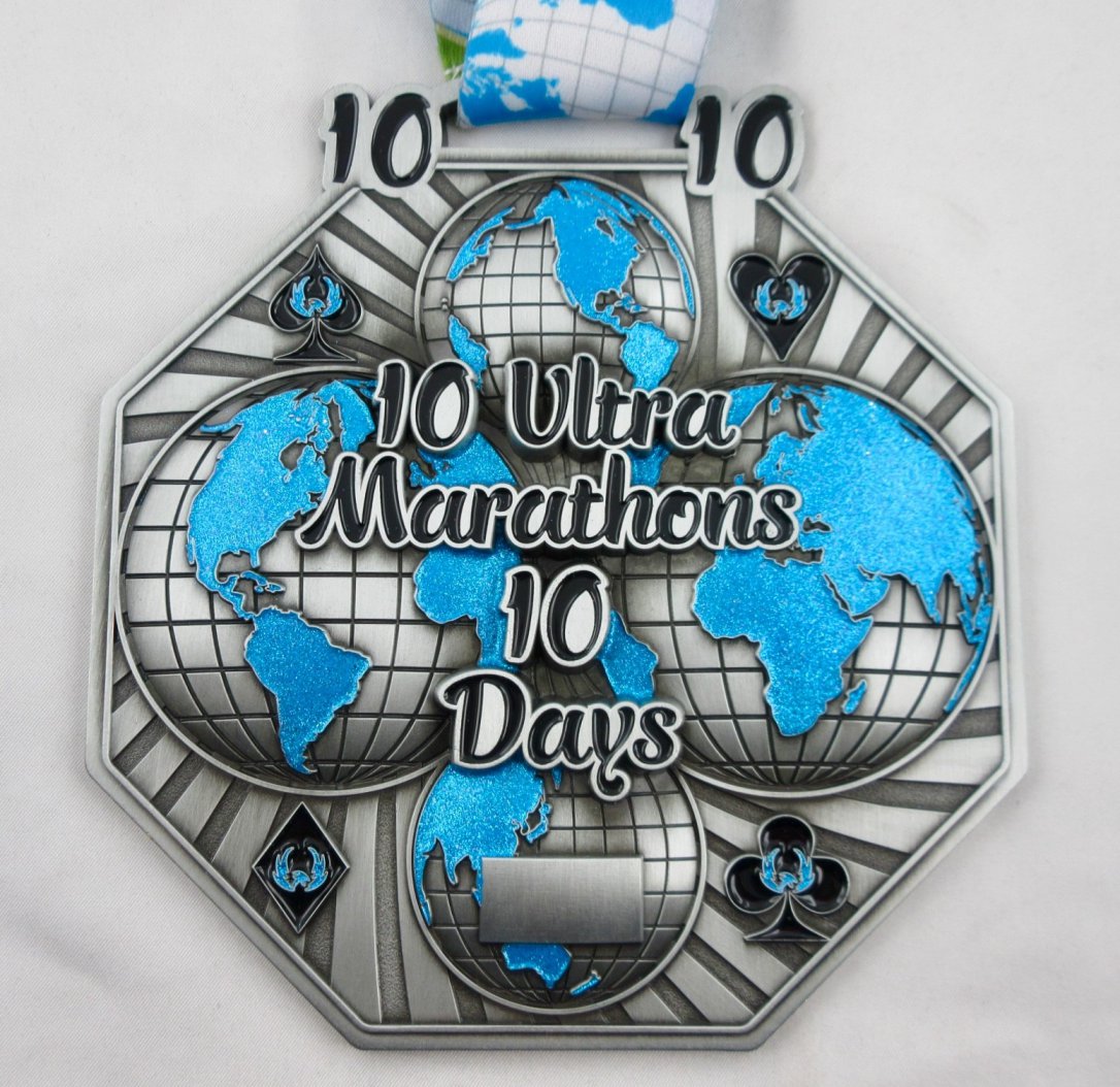 10 Ultra Marathons in 10 Days - Medal & Certificate