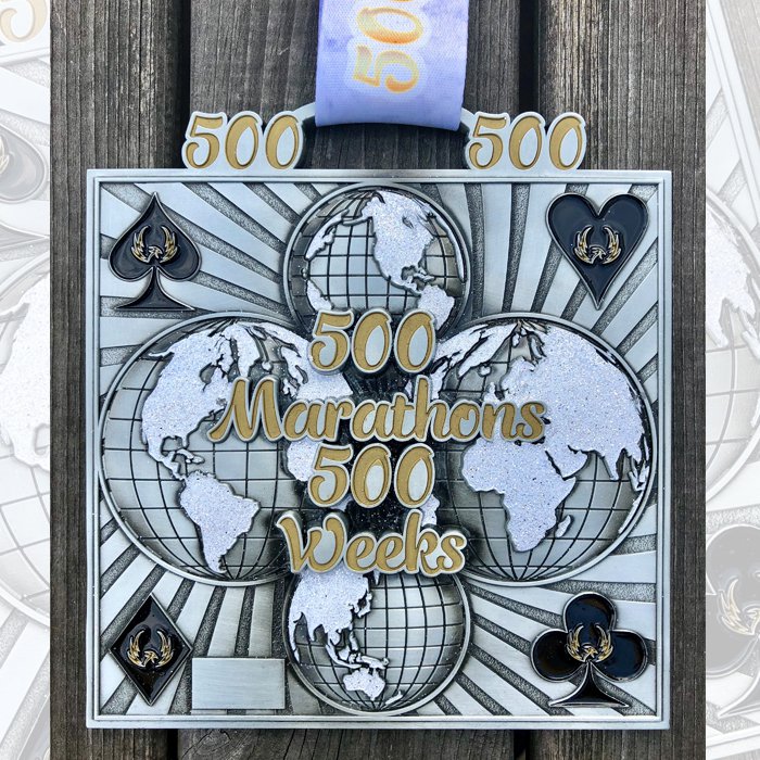 Global Marathon Challenges : 500 Marathons in 500 Weeks<br>Medal & Certificate