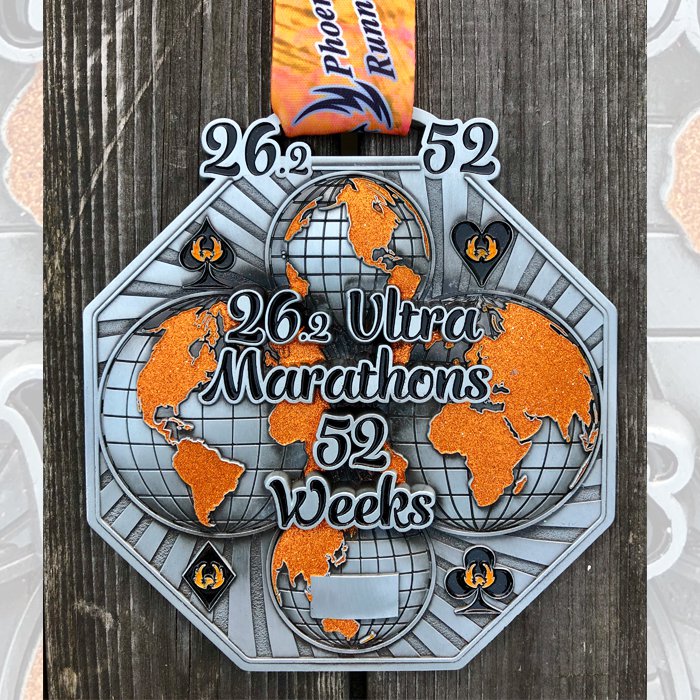 Global Marathon Challenges : 26 Ultras in 52 Weeks<br>Medal & Certificate